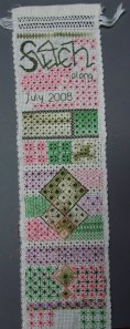 this is the beginning of my stitch along sampler